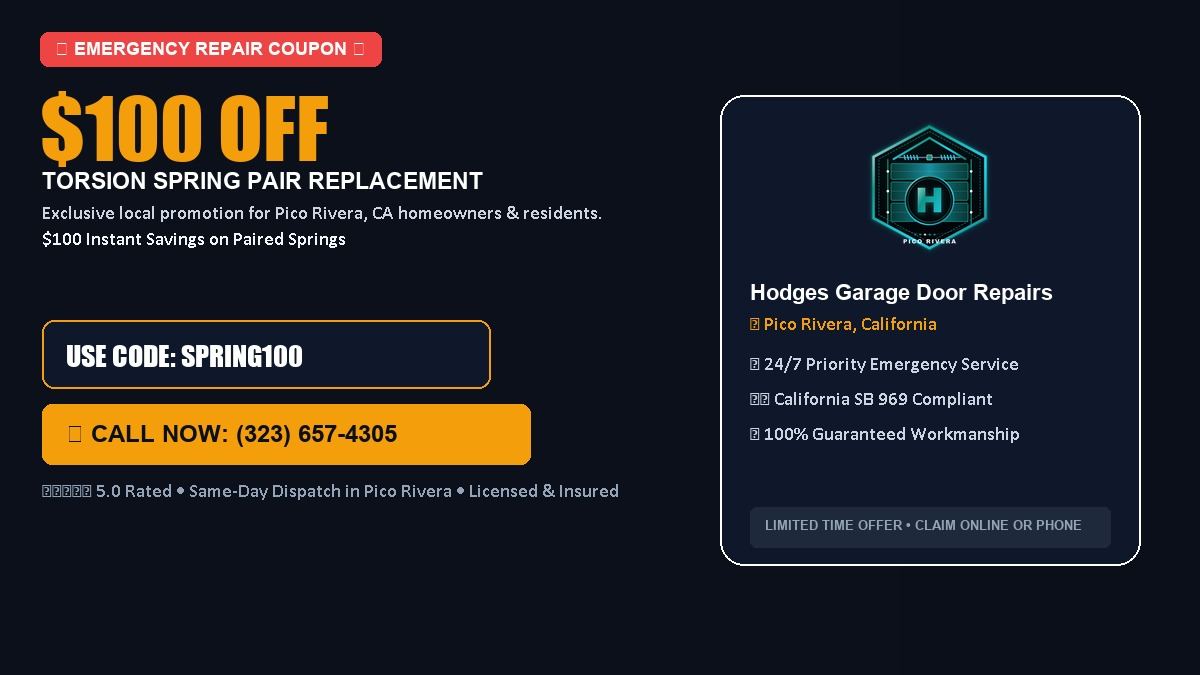 Hodges Garage Door Repair $100 OFF Dual Torsion Spring Replacement